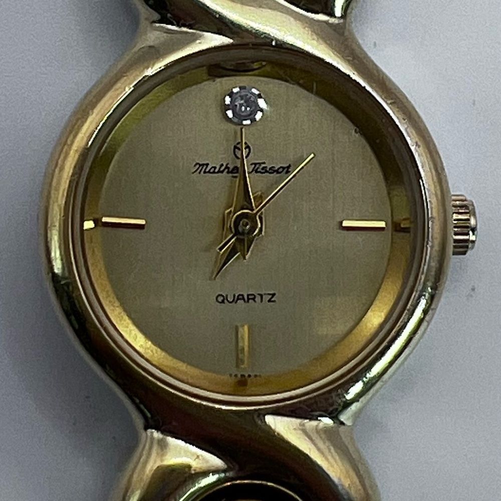 Mathey-Tissot‎ Swiss Quartz Women’s Watch Gold Tone Crystal Accent